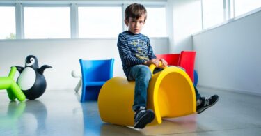 #Trioli is a children’s chair with two different seat height options and, turned on its front, it becomes a rocking horse